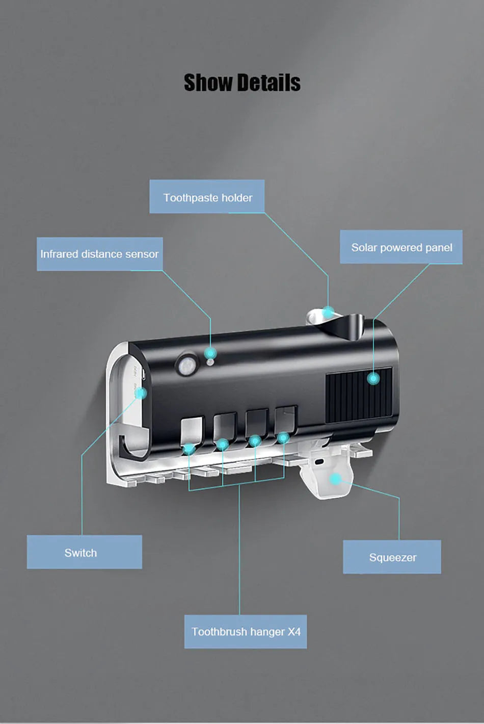 Automatic Toothpaste Dispenser with UV Sterilizer