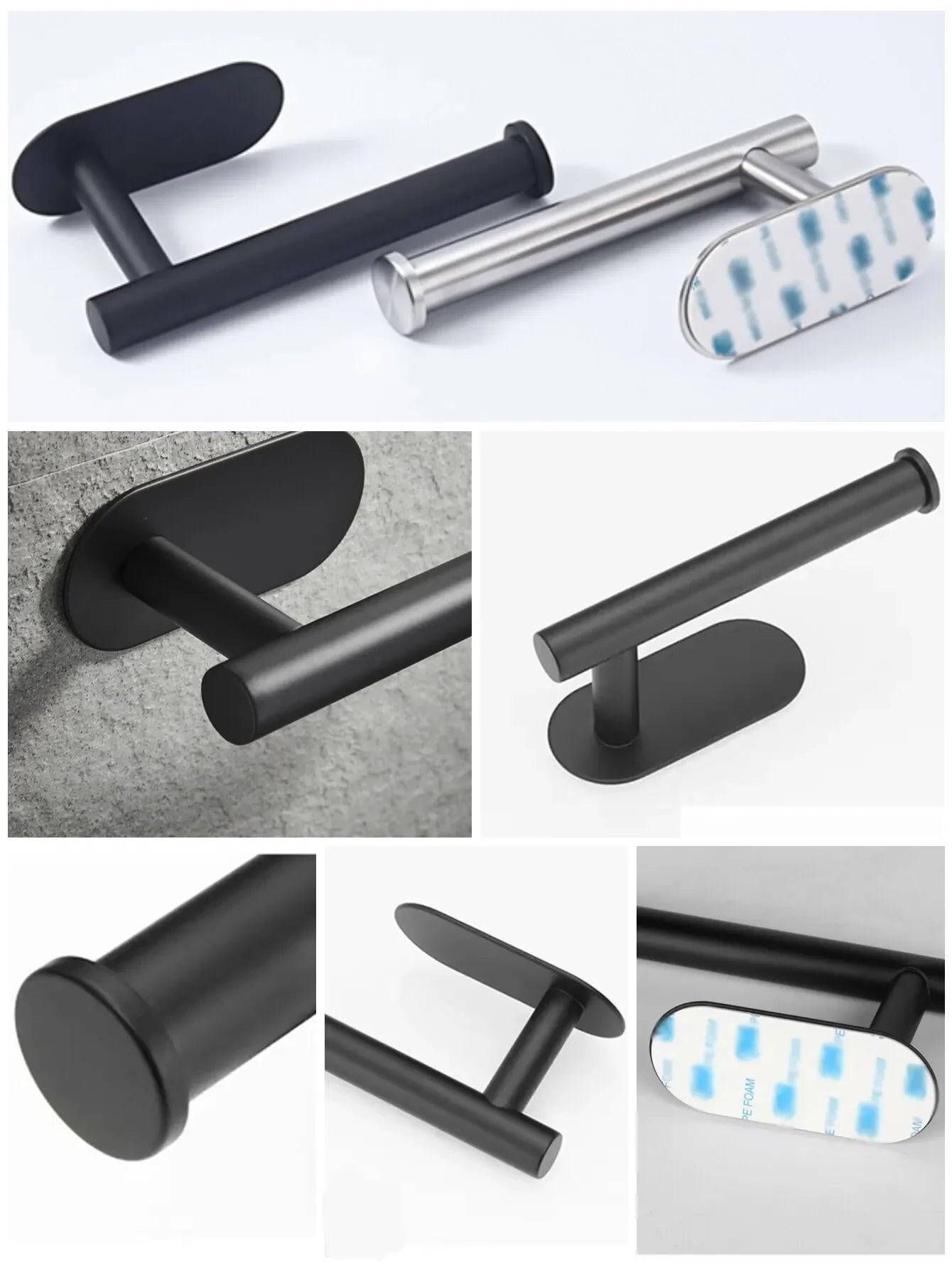 Self-Adhesive Stainless Steel Toilet Paper Stand