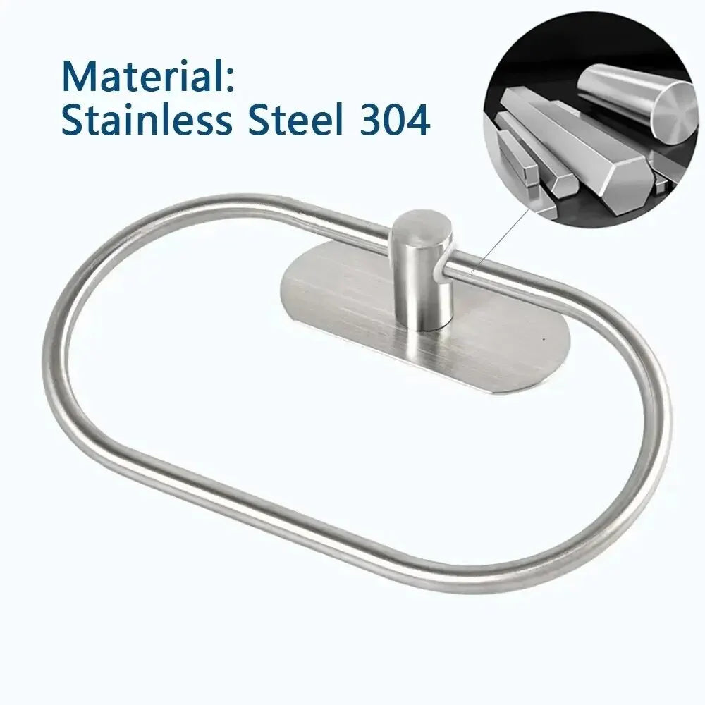 Self-Adhesive Stainless Steel Towel Rack