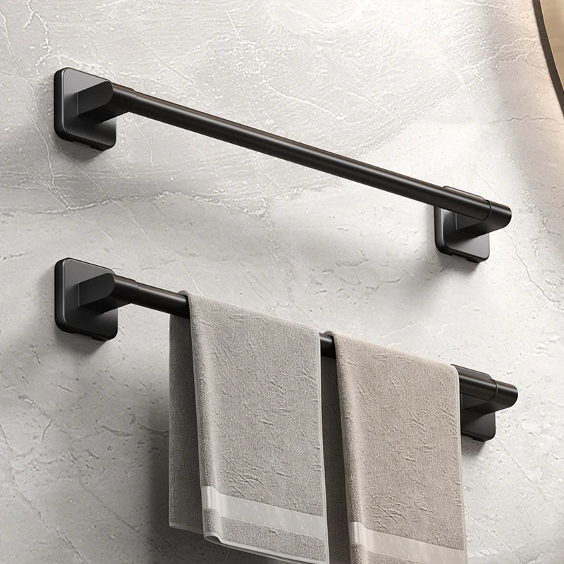 Self-Adhesive Black Towel Rack