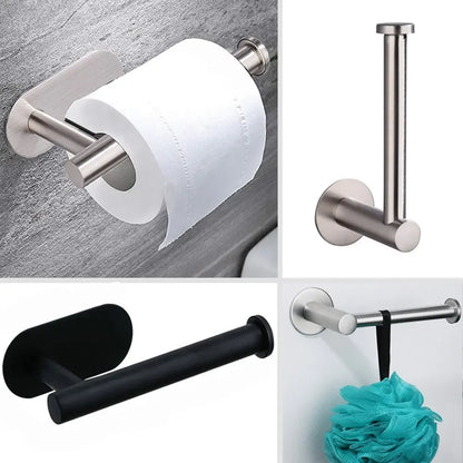 Self-Adhesive Stainless Steel Toilet Paper Stand