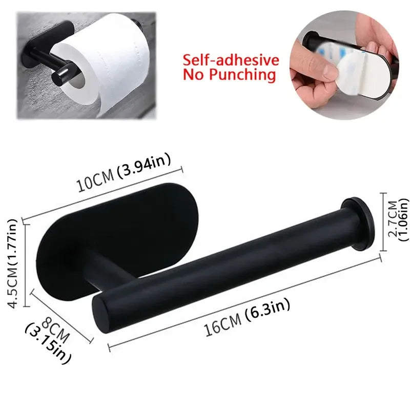 Self-Adhesive Stainless Steel Toilet Paper Stand