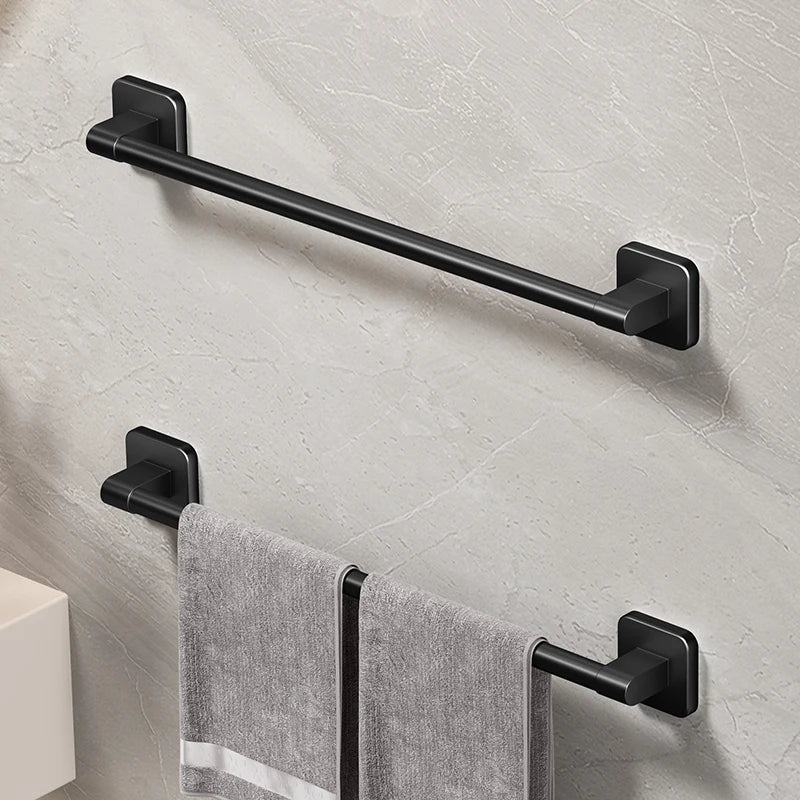 Self-Adhesive Black Towel Rack