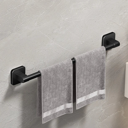 Self-Adhesive Black Towel Rack