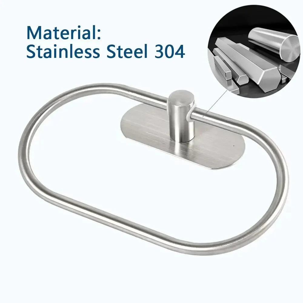 Self-Adhesive Stainless Steel Towel Rack