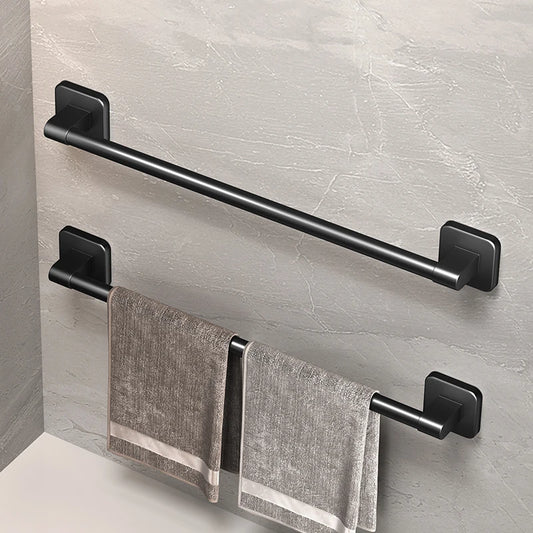 Self-Adhesive Black Towel Rack